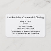 Moderne reinigingsservice visitekaartje (Achterkant)