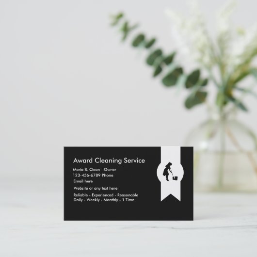 Moderne reinigingsservice visitekaartje (Staand voorkant)