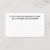 Moderne reinigingsservice visitekaartje (Achterkant)