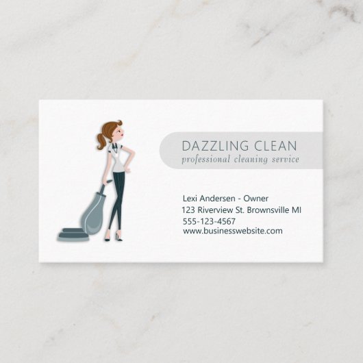 Moderne reinigingsservice voor vaste ruimte visitekaartje (Voorkant)