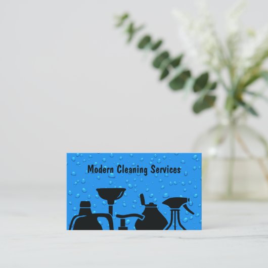 Moderne reinigingsservices - Onafhankelijk ontwerp Visitekaartje (Staand voorkant)
