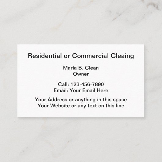 Moderne reinigingsservices - Onafhankelijk ontwerp Visitekaartje (Achterkant)