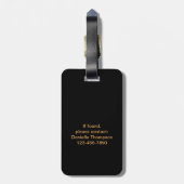 Moderne reis met bengaal Tiger-printerpatroon in h Bagagelabel (Achterkant verticaal)