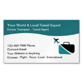 Moderne reisadviseur Agent Broker Magnetisch Visitekaartje (Voorkant)