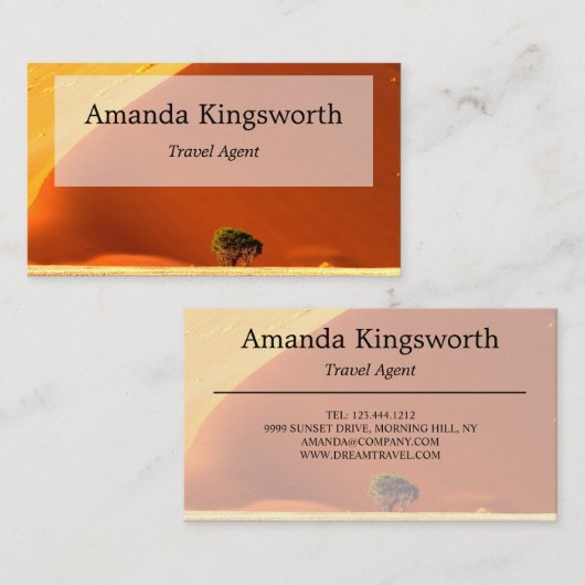 Moderne reisagent professioneel Afrika Namibië Visitekaartje (Voorkant / Achterkant)