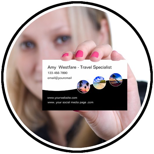 Moderne reisagent specialist visitekaartje