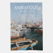 Moderne reisbestemming Foto Keepsake Theedoek (Verticaal)