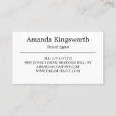 Moderne reisbureau vakantievakantie visitekaartje (Achterkant)