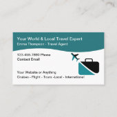 Moderne reisdeskundige agent makelaar visitekaartje (Voorkant)