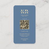 Moderne Reisplanner Blauw Gouden Wereldkaart Visitekaartje (Achterkant)