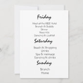 Moderne reisroute voor zwarte en witte bachelorett kaart (Achterkant)