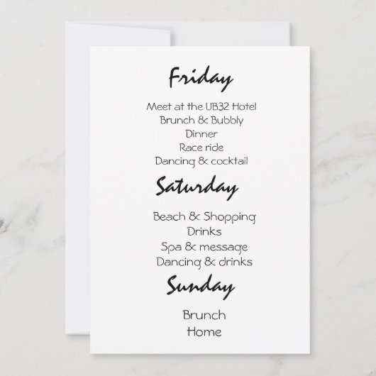 Moderne reisroute voor zwarte en witte bachelorett kaart