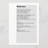 Moderne reisroute voor zwarte en witte bruiloft programmakaart (Achterkant)