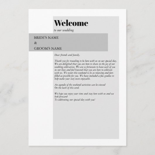 Moderne reisroute voor zwarte en witte bruiloft programmakaart (Voorkant)