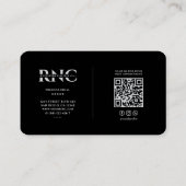 Moderne reisverpleegster Caduceus Black Silver Visitekaartje (Achterkant)