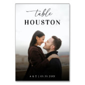 Moderne Reizen Thema Bestemming Naam Foto Bruiloft Kaart (Achterkant)