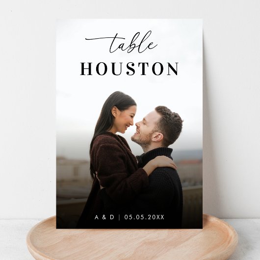 Moderne Reizen Thema Bestemming Naam Foto Bruiloft Kaart