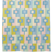Moderne Rektangel geometrische pastel uit het midd Douchegordijn (Voorkant)