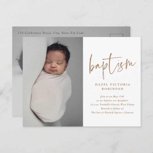 Moderne religieuze baptisme en uitnodiging tot Chr (Voorkant / Achterkant)