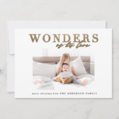 Moderne religieuze chic gouden multi foto Kerstmis Feestdagenkaart (Voorkant)