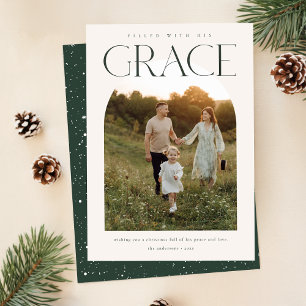 Moderne Religieuze Christelijke Boog Foto Kerst Feestdagenkaart