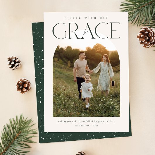 Moderne Religieuze Christelijke Boog Foto Kerst Feestdagenkaart