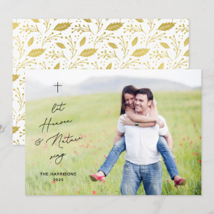 Moderne Religieuze Kerst Hemel & Natuur Foto Feestdagenkaart