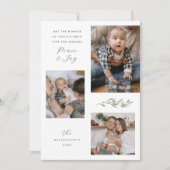 Moderne Religieuze Kerstgroenvoorziening Multi Fot Feestdagenkaart (Voorkant)