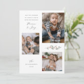 Moderne Religieuze Kerstgroenvoorziening Multi Fot Feestdagenkaart (Staand voorkant)