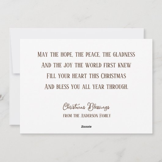 Moderne religieuze kerstkerststal Holly familie Feestdagenkaart (Achterkant)