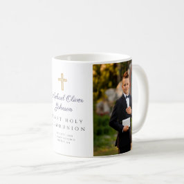Moderne Religieuze Kruis Jongens Foto Eerste Commu Koffiemok