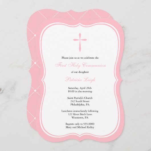 Moderne Religieuze Kruis, roze Kaart (Voorkant / Achterkant)