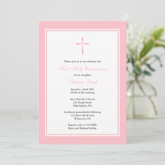 Moderne Religieuze Kruis, roze Kaart (Staand voorkant)