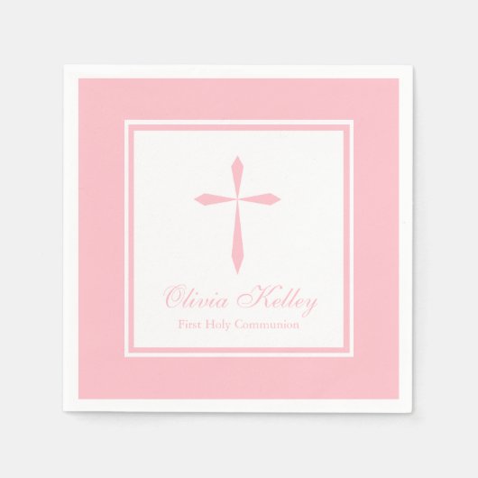 Moderne Religieuze Kruis, roze Servet (Voorkant)