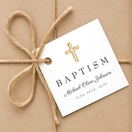Moderne Religieuze Kruis Schrift Doop Bedankjes Labels