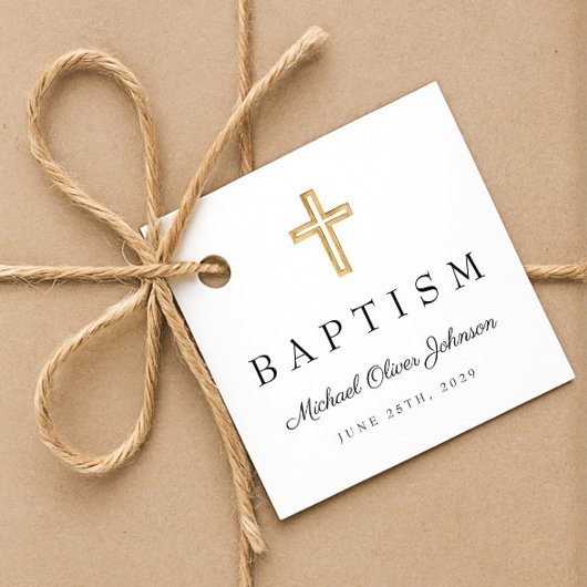 Moderne Religieuze Kruis Schrift Doop  Bedankjes Labels