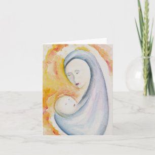 Moderne Religieuze Madonna en Kind Blank Bedankkaart