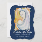 Moderne religieuze Madonna en kinderfoto Feestdagenkaart (Voorkant)