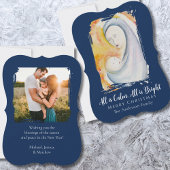 Moderne religieuze Madonna en kinderfoto Feestdagenkaart