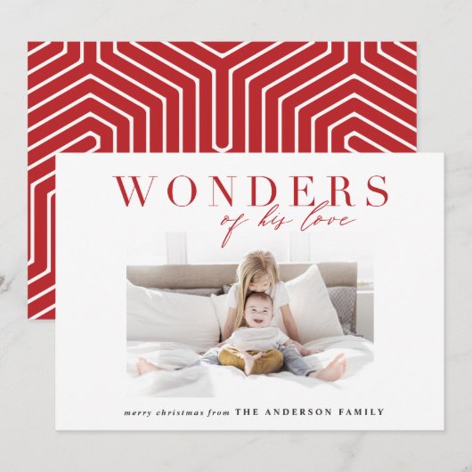 Moderne religieuze multi-foto kerst feestdagenkaart (Voorkant / Achterkant)