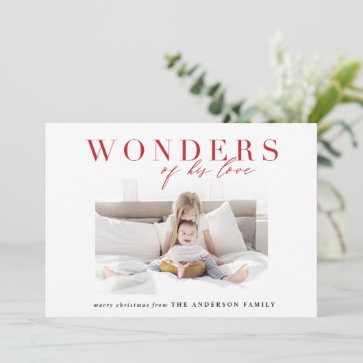 Moderne religieuze multi-foto kerst feestdagenkaart (Staand voorkant)