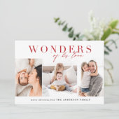 Moderne religieuze multi-foto kerst feestdagenkaart (Staand voorkant)