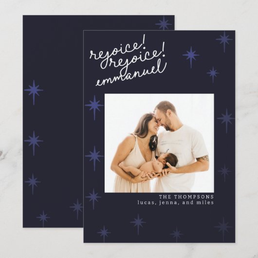 Moderne Religieuze North Star Kerstmis Fotokaart Kaart (Voorkant / Achterkant)