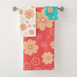 Moderne REM Flowers Pattern Bath Towel set Bad Handdoek