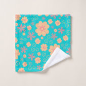 Moderne REM Flowers Pattern Bath Towel set Bad Handdoek (Wasdoekje)
