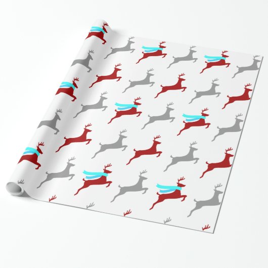 Moderne rendier met sjaal cadeaupapier (Uitgerold)