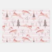 Moderne rendieren en kerstbomen Kerstmis Inpakpapier Vel (Voorkant 2)