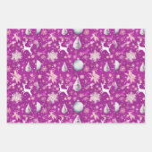 Moderne rendieren en kerstbomen Kerstmis Inpakpapier Vel (Voorkant)