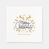 Moderne rendieren Vrolijk kerstfeest Servet (Voorkant)