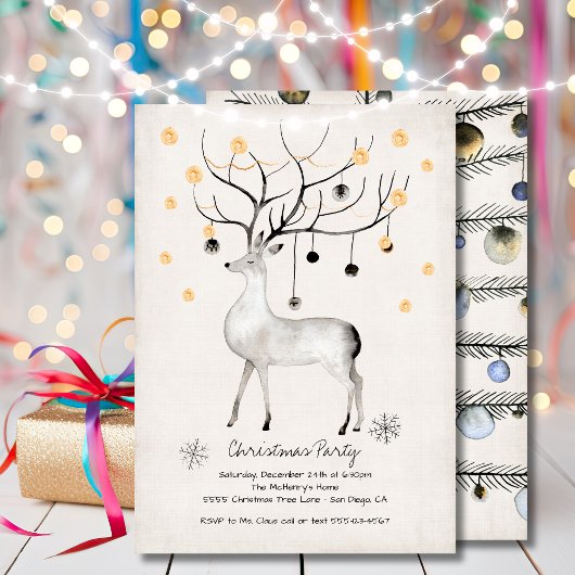 Moderne rendierornamenten Kerstfeest Kaart